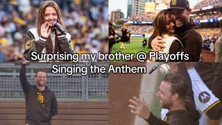 S1: E1  "Surprising my brother & singing the anthem at his playoff game" Content