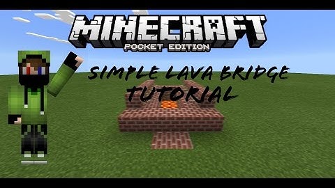 MINECRAFT POCKET EDITION|SIMPLE LAVA BRIDGE TUTORIAL|REDSTONE CREATION