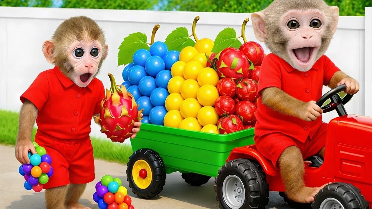 菓子 Bim bim Little monkey Bim Bim eats all kinds of fruit in the garden and