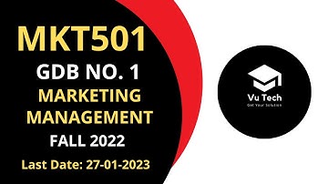 MKT501 GDB NO. 1 FALL 2022 || 100% RIGHT SOLUTION || MARKETING MANAGEMENT || BY VuTech