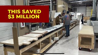 One piece flow saved the woodshop over 3 million dollars! Lean improvement.