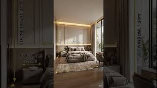 Modern Bedroom with Perfect Dimensions 📏🛏️ | Luxury Interior Design Inspiration #masterroom#autocad