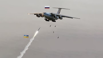 Angstaanjagend moment! Russisch Il-76 transportvliegtuig met bemanning gedood door Oekraïense raket.
