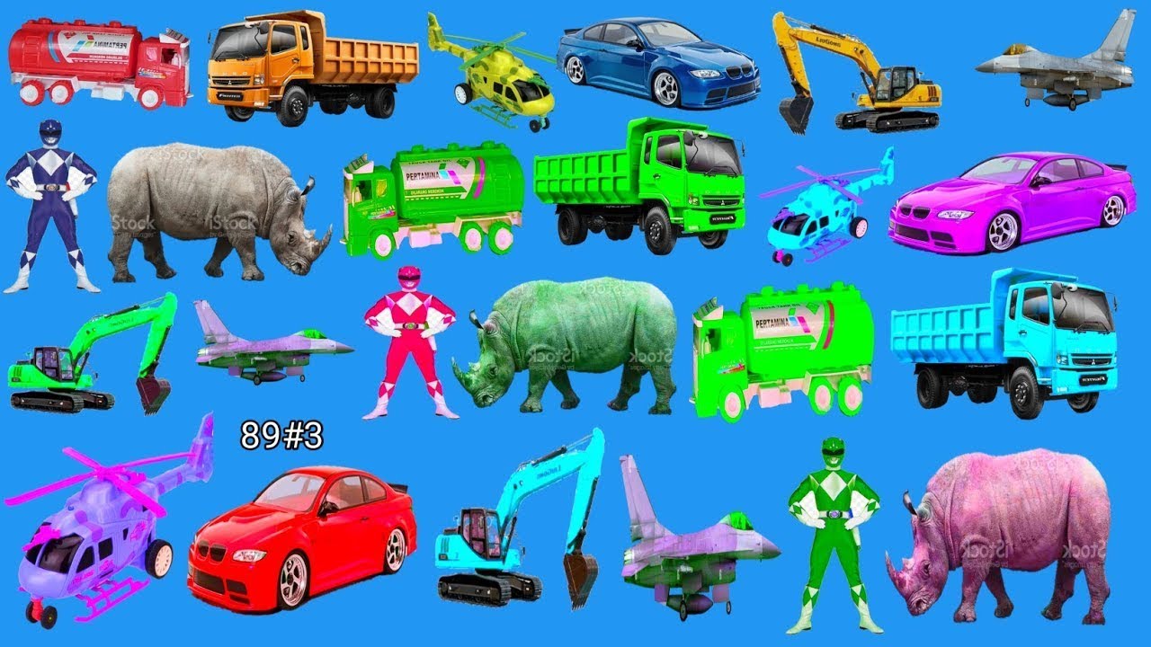 MENCARI DAN MENEMUKAN MAINAN HEWAN ADA BADAK, DAN MAINAN TRUK, POWER ...