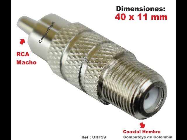 Adaptador Antena TV 9,5mm Hembra A RCA Macho 10.553/MF