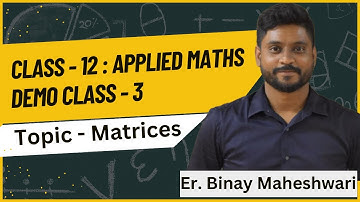 #Class 12 Applied Maths|Matrices|Multiplication of Matrices|M.L Aggarwal|@binaymaheshwari2808