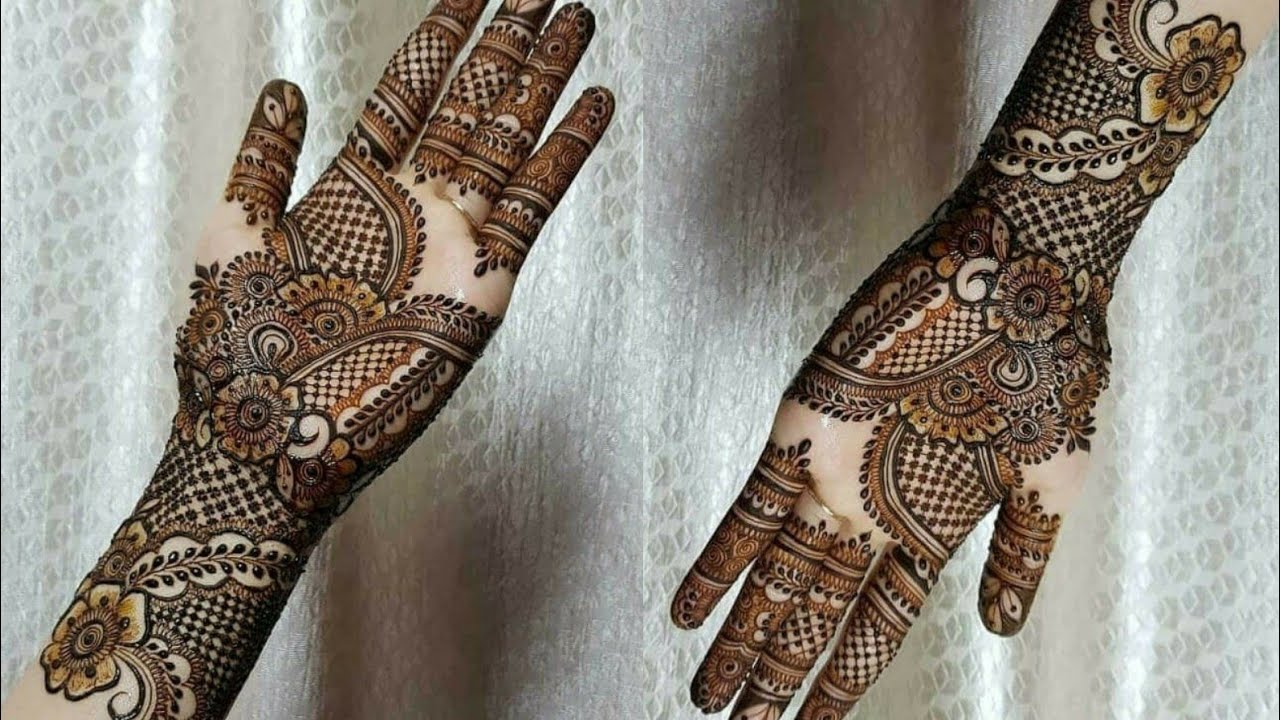 Mehandi for front hand !!Semi bridal mehndi design !! bridal henna ...