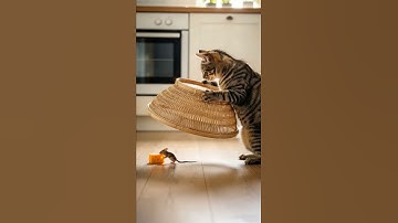 Shocking! 😱😱 The cat sets a trap and waits in silence #shorts #tabbycat #trap