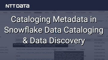 Cataloging Metadata in Snowflake Data Cataloging & Data Discovery - NTT DATA Databytes - Ep 7