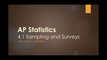 AP Statistics - 4.1A Sampling and Surveys
