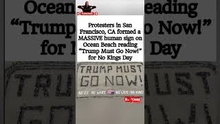 Massive “Trump Must Go Now!” Human Sign Spotted at Ocean Beach, San Francisco ✊#trending#shortvideo