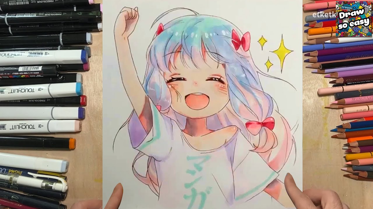 Draw very cute female Anime #30【Drawing & Copic Speedpaint ...