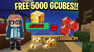 How Many Leeching Can I Get From 5000 Gcubes?? | Free Gcubes In Blockman Go Beta!!