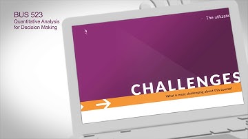 BUS 523 - Quantitative Analysis for Decision Making