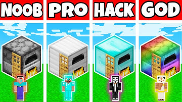 Minecraft: FURNACE HOUSE BUILD CHALLENGE - NOOB vs PRO vs HACKER vs GOD in Minecraft