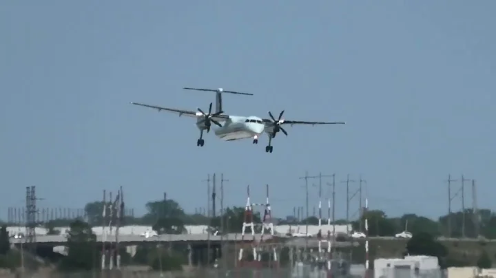 Crosswind Landing at #YQG | Air Canada Dash 8-400.
