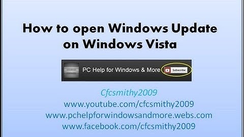 How to open Windows update on Windows vista