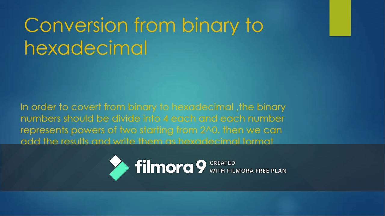 conversion of binary number system to hexadecimal and vice-versa - YouTube