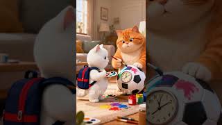 Monkey Tricks White Cat But Orange Cats Soccer Bomb Sends Him Flying