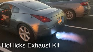 350Z Flamethrower Exhaust Install (hotlicks exhaust kit) *HUGE FLAMES*