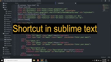 Shortcut in sublime text || sublime text