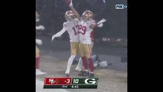49rs BLOCK packers punt for a TD 49rs vs packers playoff game