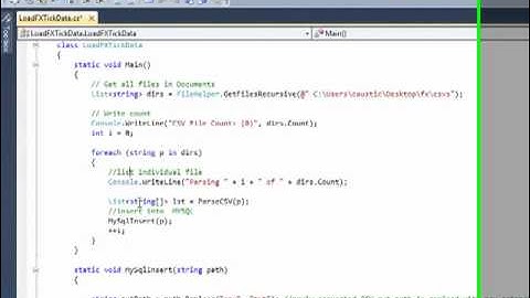 How to build tick MYSQL historical database for forex trading with C# bulk data loader