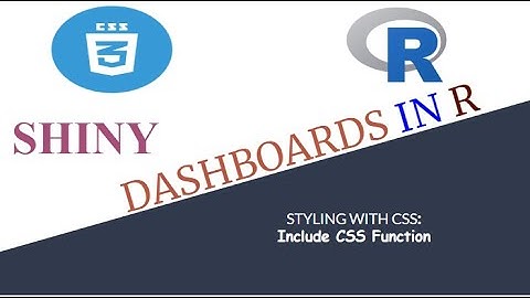17.0 Styling Shiny Dashboards - External CSS - Using Include CSS Function