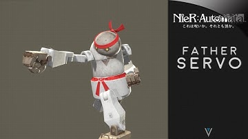 NieR: Automata | No Damage · Hard Difficulty Bosses | Father Servo