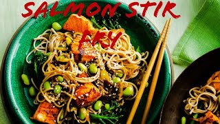 Salmon Stir Fry Recipe | How to make Fish Stir Fry| Stir Fry Noodles with Vegetables/Edamame beans