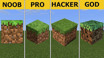 Pixel Art (NOOB vs PRO vs HACKER vs GOD) Grass Block in Minecraft