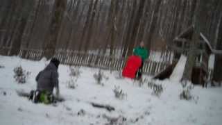 sledding faceplant