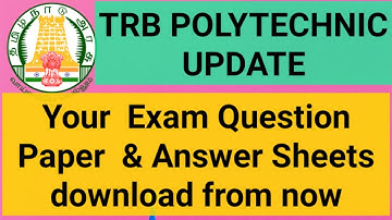 TRB POLYTECHNIC Question Paper & Answer sheet download