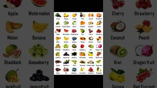Fruits Name in English and Hindi | Fruits Names for Kids | Learn Fruits 🍎🍌🍇 #shorts