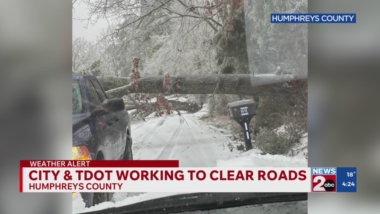 Crews working to clear roads, restore power across Middle TN - YouTube