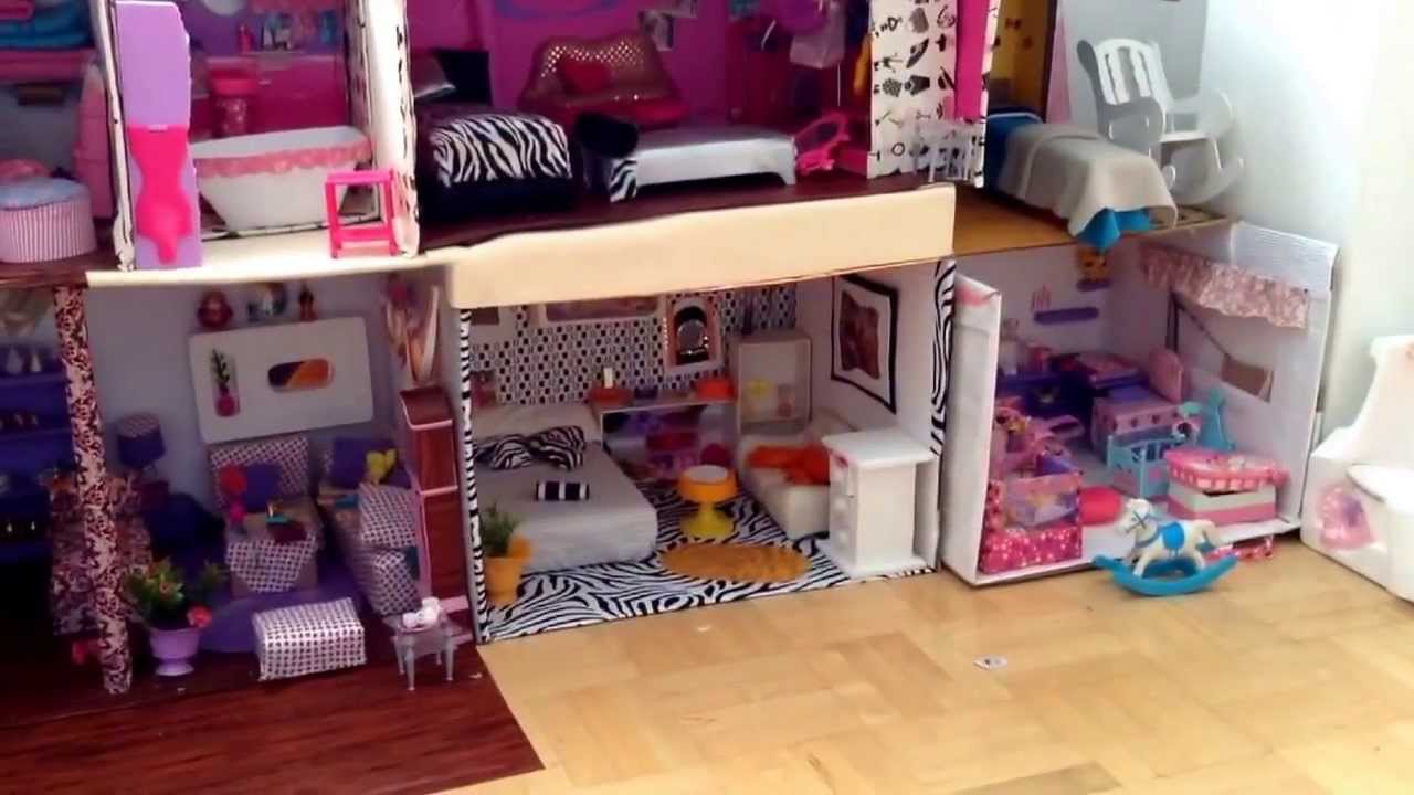 Como Hacer la Casa de Barbie o Muñecas de tu Preferencia - YouTube