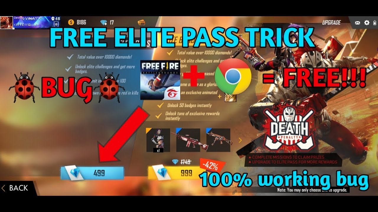 FREE FIRE ELITE PASS BUG!!! || FREE ELITE PASS HACK || 100% working trick  || x side gamer - 