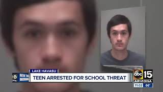 Teen arrested for threat in Lake Havasu City