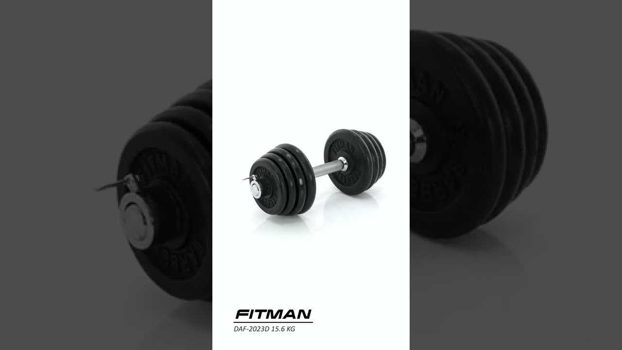 Гантель разборная чугунная FITMAN DAF-2023D 15.6 кг, гриф металлический, замок стопорное кольцо