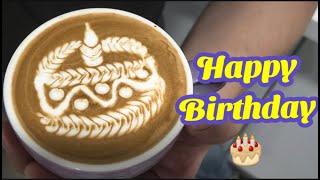 Birhtday Cake Latte Art  행복한 생일 케잌 라떼아트  #생일#birthday#latteart by Umpaul TV 엄폴티비 3,802 views 2 years ago 52 seconds