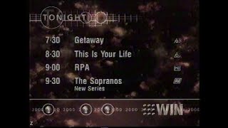 WIN Television - Lineup and Ident (11.11.1999)