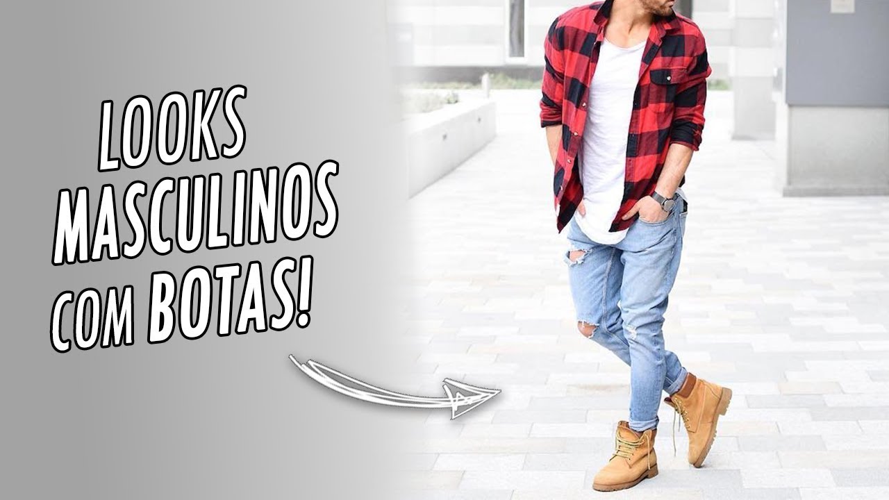 bota masculina com jeans