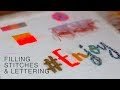 Hand embroidery for beginners I  Basic Filling stitches - stitching letters in embroidery