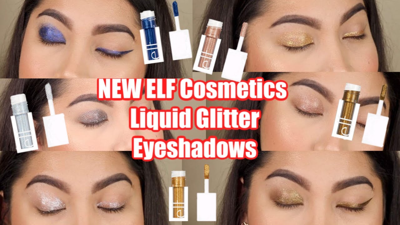 Åben band Overfladisk NEW | ELF Cosmetics Liquid Glitter Eyeshadows | EYE SWATCHES - YouTube