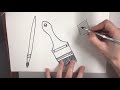 How to draw jim dine inspired paintbrushes