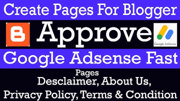 How to make pages for blogger 2022 | Privacy policy | Disclaimer | About Us | create pages | Part 3