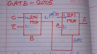 2005 GATE QUESTION, OUTPUT OF TWO 2X1 MUX CIRCUIT.