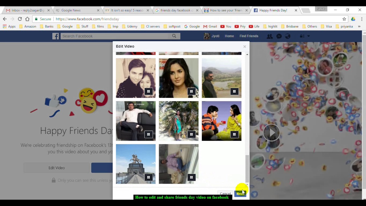 How To Edit And Share Friends Day Video On Facebook Youtube
