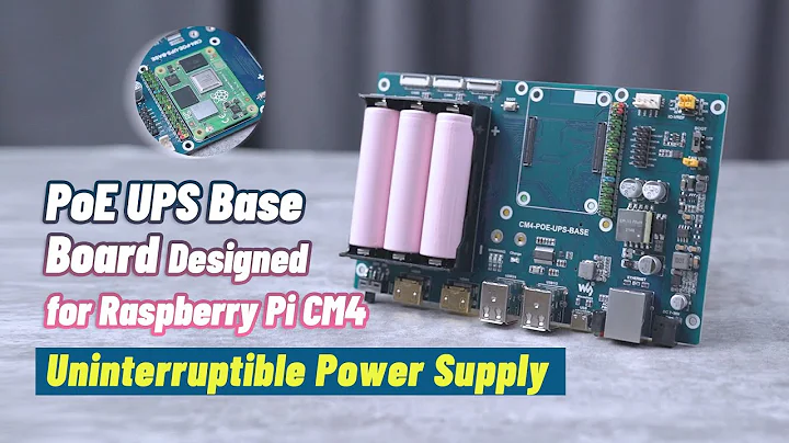 Waveshare PoE UPS Base Board Designed for Raspberry Pi CM 4 Gigabit Ethernet, Dual HDMI, Quad USB2.0