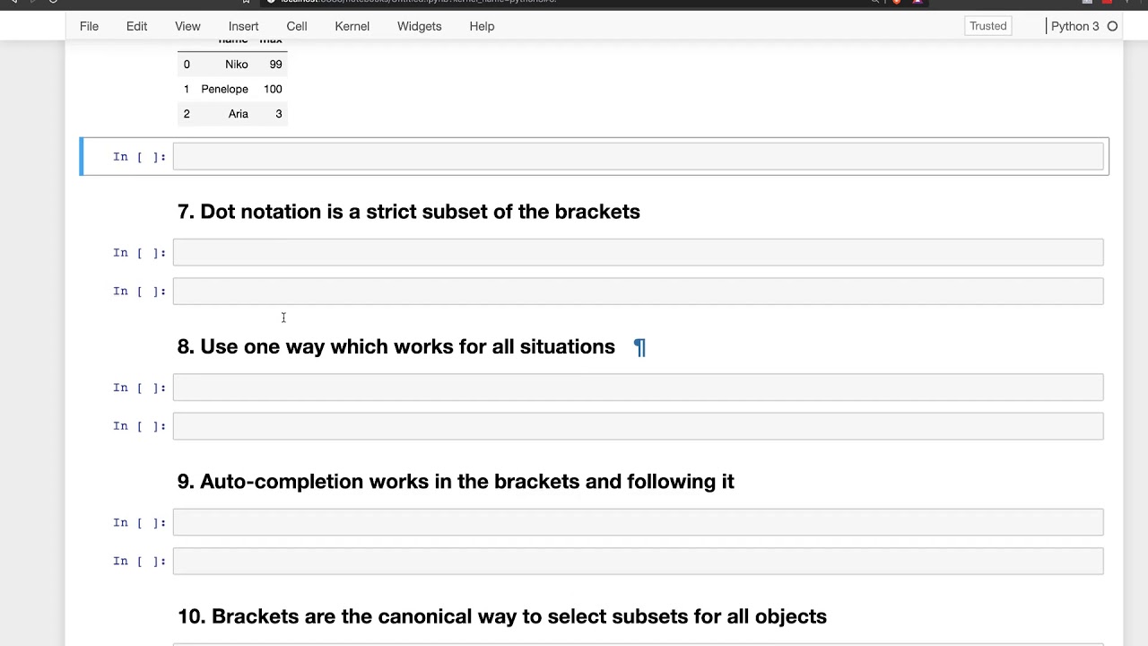 10 Reasons To Use Brackets To Select A Pandas Dataframe Column And Not Dot  Notation - Youtube